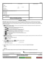 Document preview: Form TH-140 Proof of Personal Service (Transitional Housing Misconduct) - California