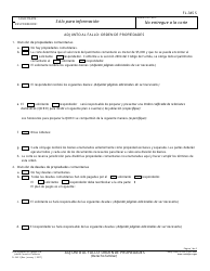 Document preview: Formulario FL-345 S Adjunto Al Fallo: Orden De Propiedades - California (Spanish)