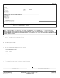 Form EFS-020 Proposed Order (Cover Sheet) - California