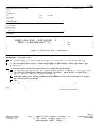 Form JV-745 &quot;Prosecuting Agency Response to Request to Reduce Juvenile Marijuana Offense&quot; - California