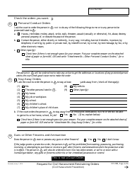 Form CH-100 Request for Civil Harassment Restraining Orders - California, Page 4