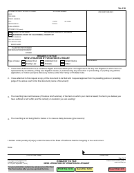 Document preview: Form VL-110 Request to File New Litigation by Vexatious Litigant - California