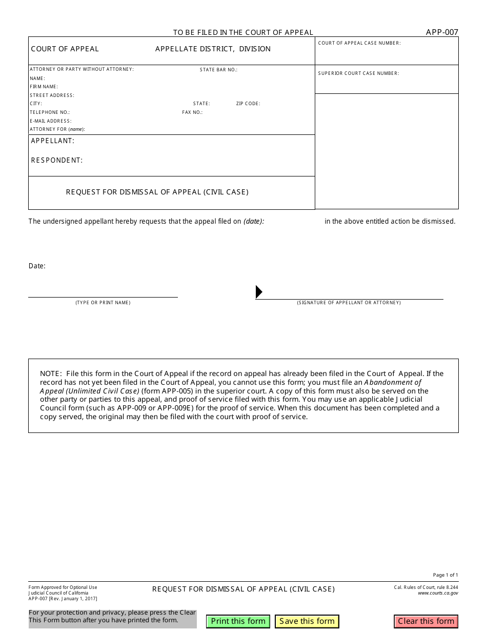 Form APP007 Fill Out, Sign Online and Download Fillable PDF
