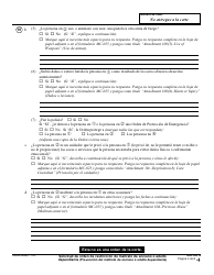 Formulario EA-100 S &quot;Solicitud De Orden De Restriccion De Maltrato De Anciano O Adulto Dependiente&quot; - California (Spanish), Page 4