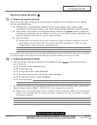 Formulario EA-100 S &quot;Solicitud De Orden De Restriccion De Maltrato De Anciano O Adulto Dependiente&quot; - California (Spanish), Page 5