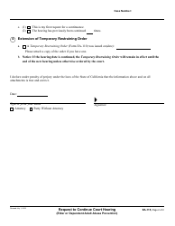 Form EA-115 Request to Continue Court Hearing - California, Page 2