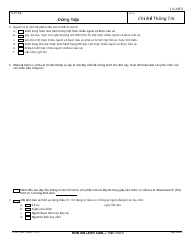 Form JV-245 V &quot;Request for Restraining Order - Juvenile&quot; - California (Vietnamese), Page 2