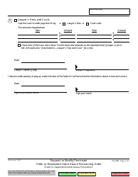 Form EA-600 &quot;Request to Modify/Terminate Elder or Dependent Adult Abuse Restraining Order&quot; - California, Page 3