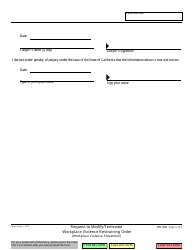 Form WV-600 Request to Modify/Terminate Workplace Violence Restraining Order - California, Page 3