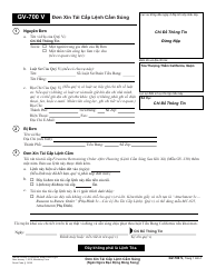 Document preview: Form GV-700 V Request to Renew Gun Violence Restraining Order - California (Vietnamese)