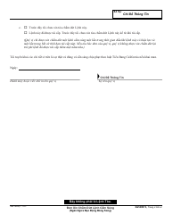 Form GV-600 V Request to Terminate Firearms Restraining Order - California (Vietnamese), Page 2