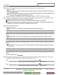 Form ADOPT-315 &quot;Request to: Enforce, Change, End Contact After Adoption Agreement&quot; - California, Page 2