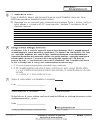 Formulario GV-120 S Respuesta a La Peticion De Orden De Restriccion De Armas De Fuego - California (Spanish), Page 2