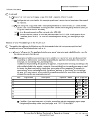 Form APP-110 Respondent&#039;s Notice Designating Record on Appeal (Limited Civil Case) - California, Page 3