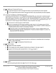 Form SV-120 Response to Petition for Private Postsecondary School Violence Restraining Orders - California, Page 2
