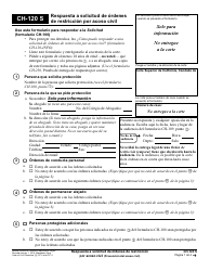 Document preview: Formulario CH-120 S Respuesta a Solicitud De Ordenes De Restriccion Por Acoso Civil - California (Spanish)