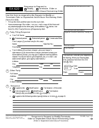 Form EA-620 Response to Request to Modify/Terminate Elder or Dependent Adult Abuse Restraining Order - California