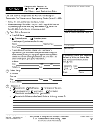 Form CH-620 Response to Request to Modify/Terminate Civil Harassment Restraining Order - California