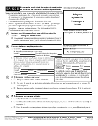 Formulario EA-120 S Respuesta a Solicitud De Orden De Restriccion De Maltrato De Anciano O Adulto Dependiente - California (Spanish)