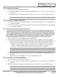 Formulario EA-120 S Respuesta a Solicitud De Orden De Restriccion De Maltrato De Anciano O Adulto Dependiente - California (Spanish), Page 2