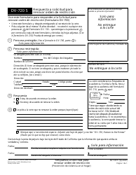 Document preview: Formulario DV-720 S Respuesta a Solicitud Para Renovar Orden De Restriccion - California (Spanish)