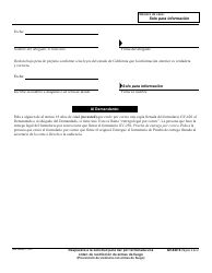 Formulario GV-620 S Respuesta a La Solicitud Para Dar Por Terminada Una Orden De Restriccion De Armas De Fuego - California (Spanish), Page 2