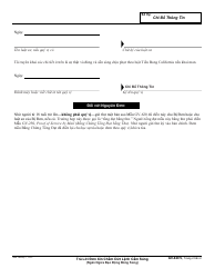 Form GV-620 V &quot;Response to Request to Terminate Gun Violence Restraining Order&quot; - California (Vietnamese), Page 2