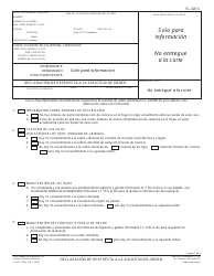 Formulario FL-320 S Declaracion De Respuesta a La Solicitud De Orden - California (Spanish)
