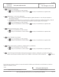 Formulario FL-320 S Declaracion De Respuesta a La Solicitud De Orden - California (Spanish), Page 2