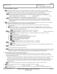 Formulario JV-255 S Orden De Restriccion&quot;corte De Menores - California (Spanish), Page 2