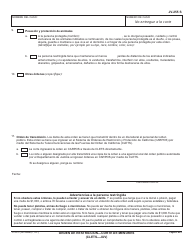 Formulario JV-255 S Orden De Restriccion&quot;corte De Menores - California (Spanish), Page 3