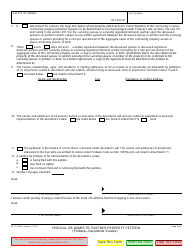 Form DE-221 Spousal or Domestic Partner Property Petition - California, Page 2