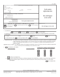 Document preview: Formulario FL-305 S Ordenes De Emergencia Temporales (Ex Parte) - California (Spanish)