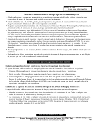Formulario GV-110 S &quot;Orden De Restriccion Temporal De Armas De Fuego&quot; - California (Spanish), Page 4