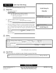 Document preview: Form GV-110 V Temporary Firearms Restraining Order - California (Vietnamese)