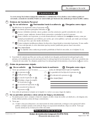 Formulario CH-110 S Orden De Restriccion Temporal - California (Spanish), Page 2