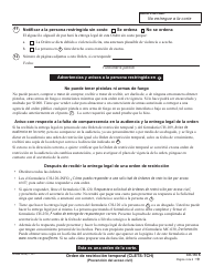 Formulario CH-110 S Orden De Restriccion Temporal - California (Spanish), Page 4