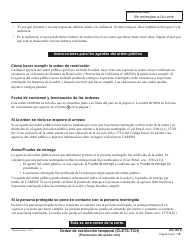 Formulario CH-110 S Orden De Restriccion Temporal - California (Spanish), Page 5