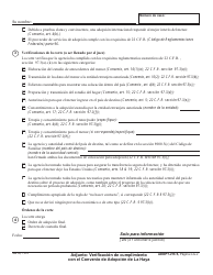 Formulario ADOPT-216 S &quot;Adjunto: Verificacion De Cumplimiento Con El Convenio De Adopcion De La Haya&quot; - California (Spanish), Page 2