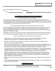 Form SV-110 Temporary Restraining Order - California, Page 4