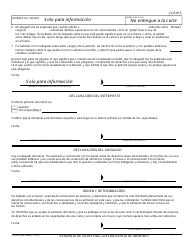 Formulario JV-618 S Renuncia De Derechos&quot;delincuencia De Menores - California (Spanish), Page 2