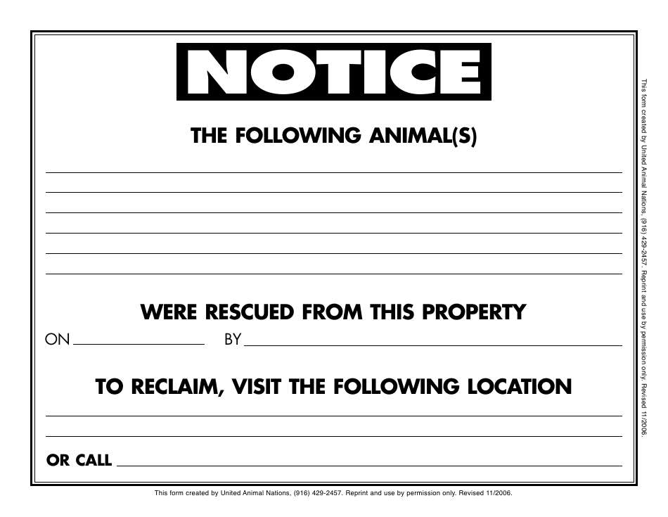 Rescue Notice Form - Alabama, Page 1