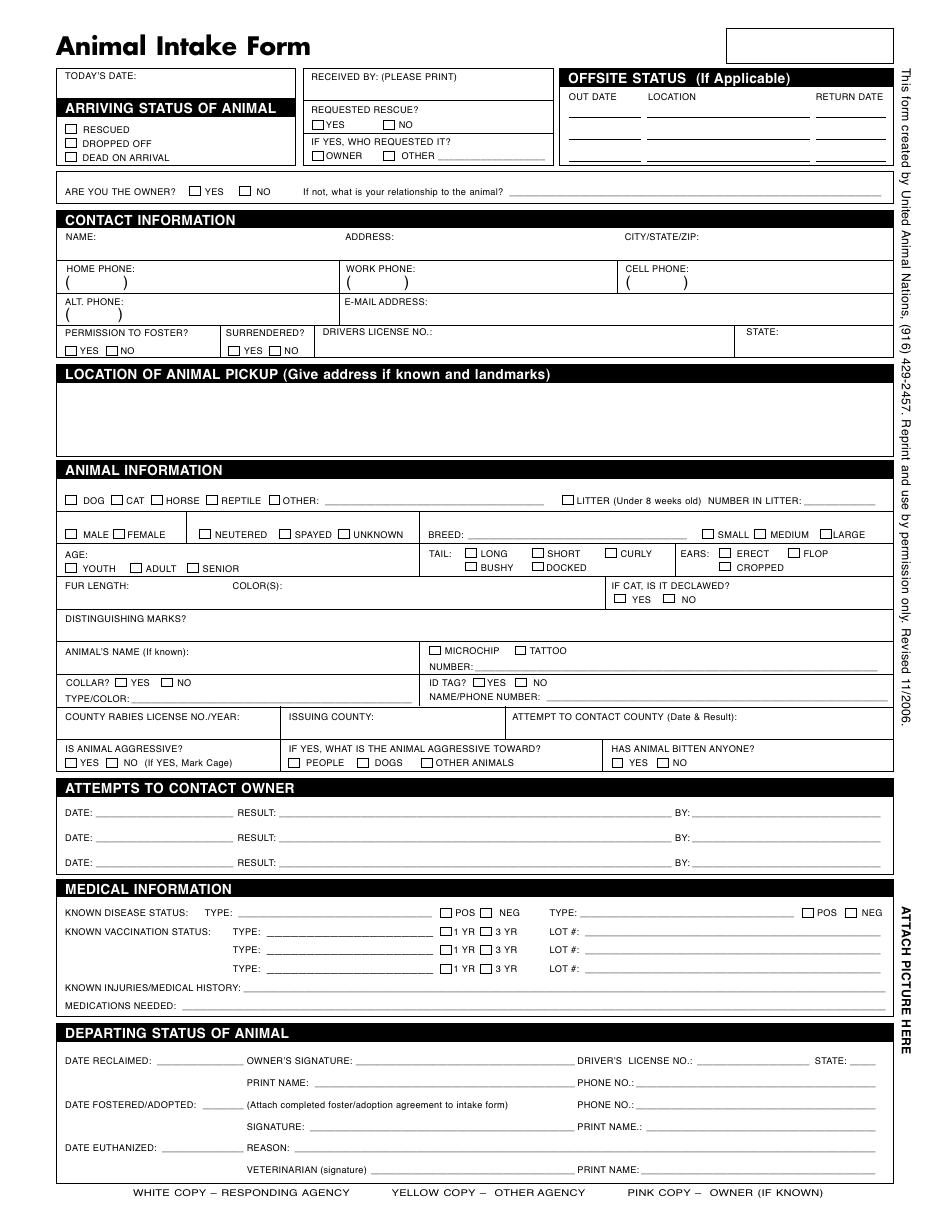 Alabama Animal Intake Form - Fill Out, Sign Online and Download PDF ...
