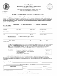 &quot;Application for Private Applicator Permit&quot; - Alabama