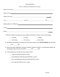 Document preview: Farm Inventory Survey Form - Alabama