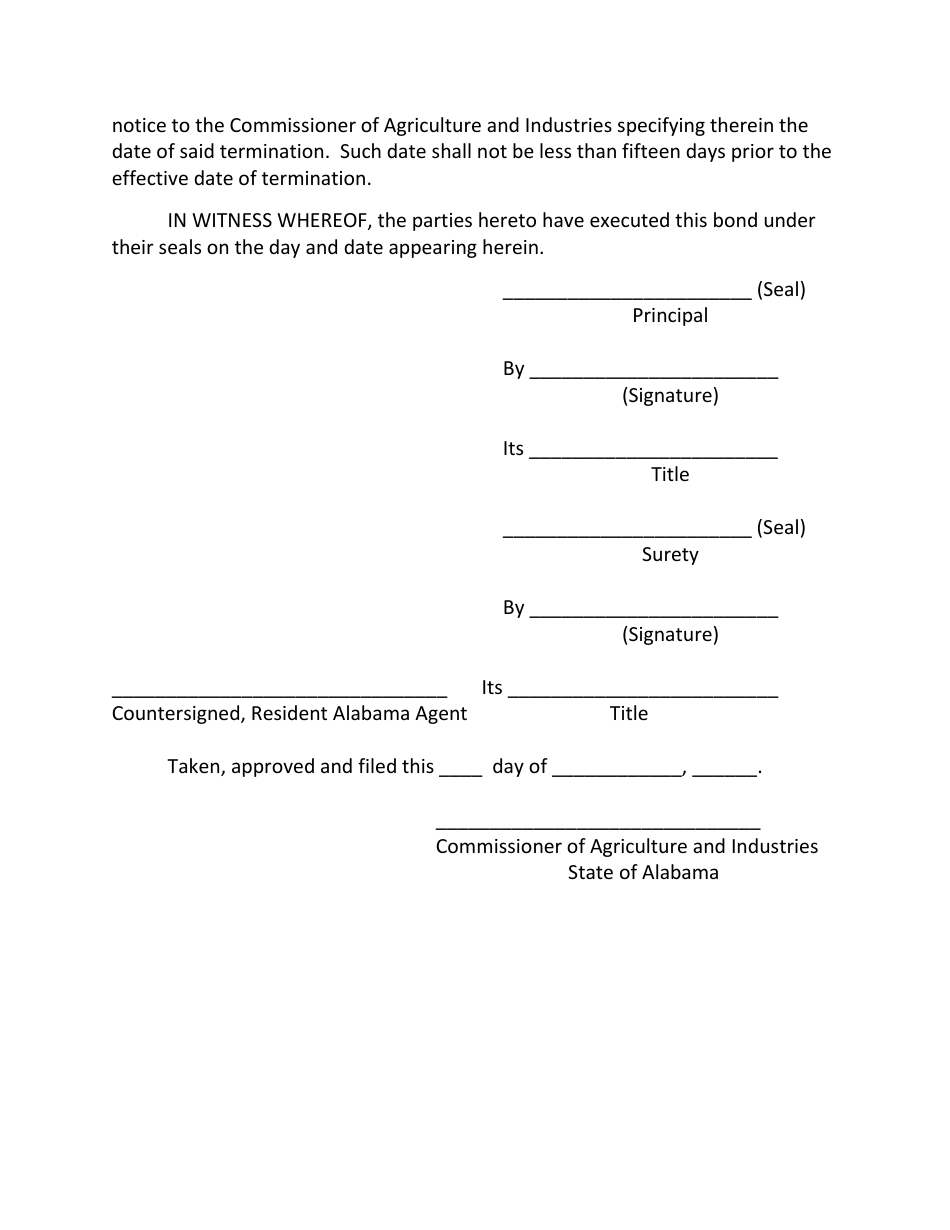 Bond for Custom Application of Pesticides - Alabama, Page 2
