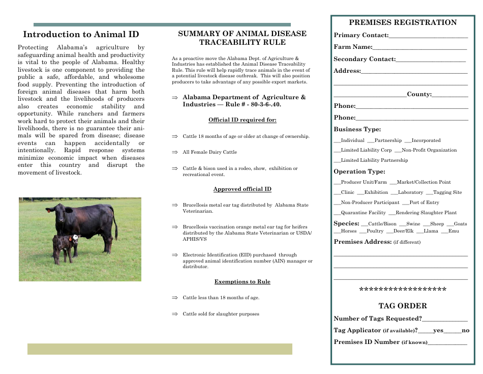 Premises Registration Form - Alabama, Page 2