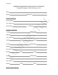 &quot;Employee Emergency Contact Information Form&quot; - Alabama