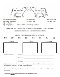 Application for Livestock Brand Registration - Alabama, Page 2