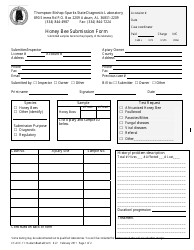 Document preview: Form CF.ACC.11 Honey Bee Submission Form - Alabama